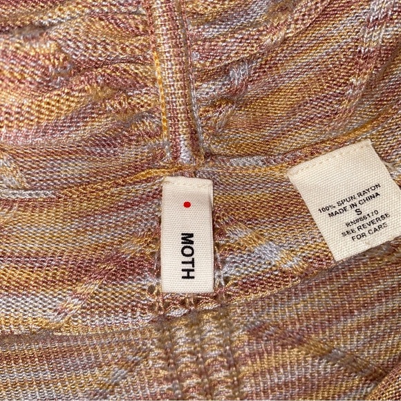 Moth Anthro Small 100% Spun Rayon Sleeveless Dress Off Shoulder Cowl Neckline - Picture 6 of 7